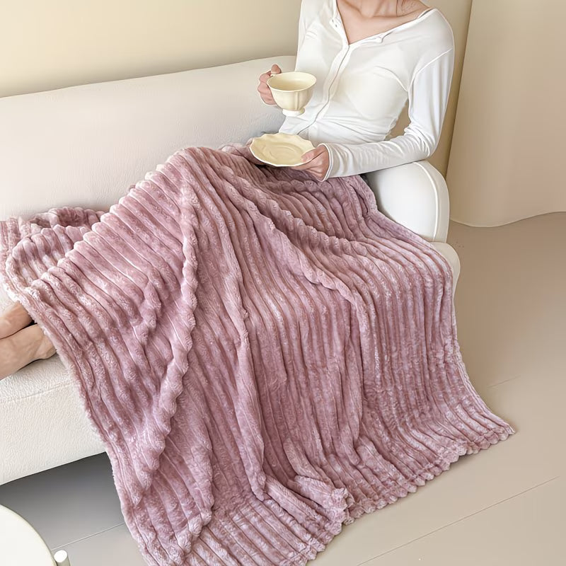 Faux Rabbit Fur Throw Blanket – Double-Layer, All-Season Comfort for Home & Outdoors
