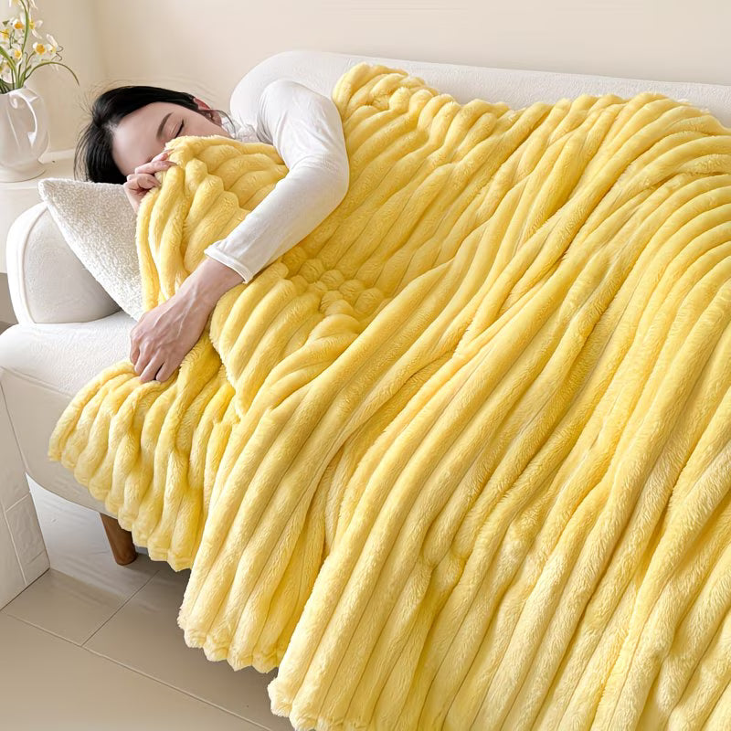 Faux Rabbit Fur Throw Blanket – Double-Layer, All-Season Comfort for Home & Outdoors